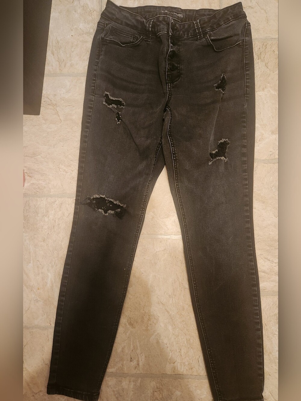 Maurices Black Ripped Skinny Jeans